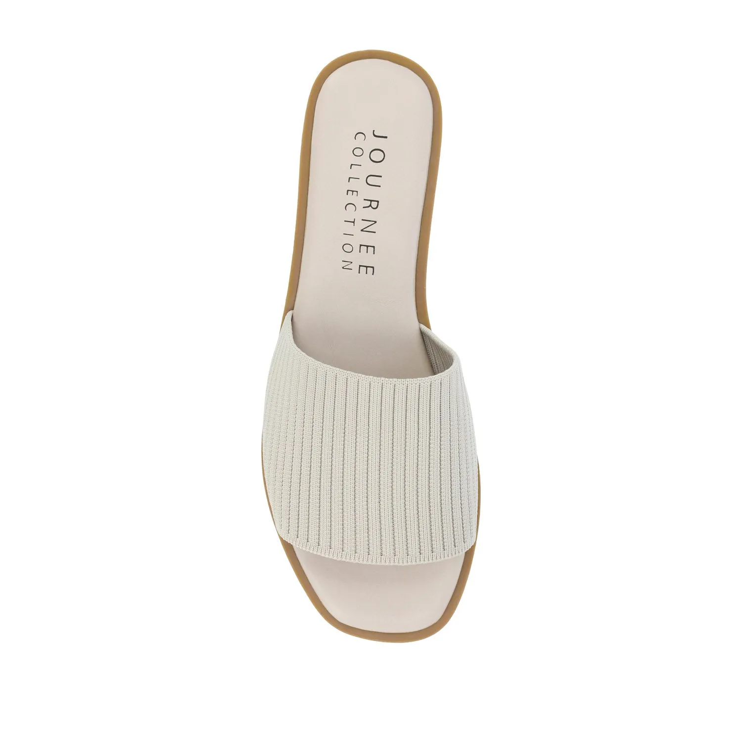 PRISILLA SLIDE SANDALS IN KNIT FABRIC