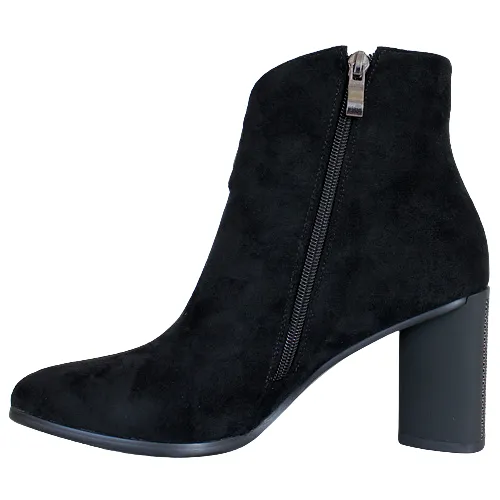 Redz  Block Heeled Ankle Boots -D4211 -  Black
