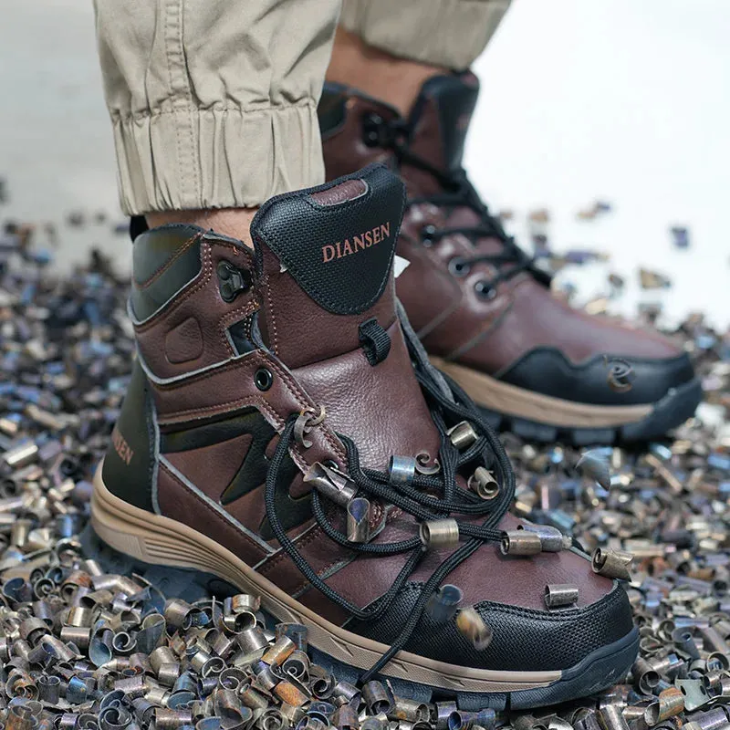 S3  waterproof safety work shoes, PU leather steel toe cap Kevlar midsole, construction shoes