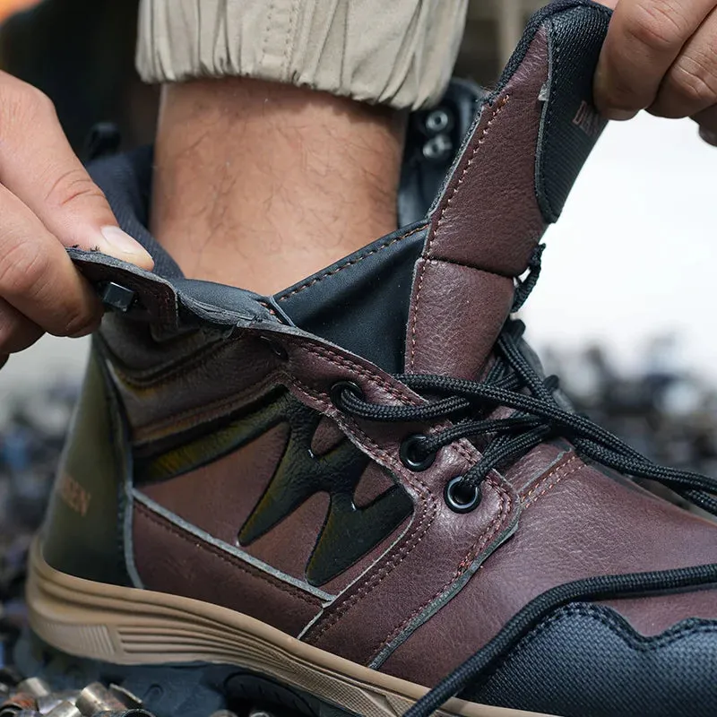 S3  waterproof safety work shoes, PU leather steel toe cap Kevlar midsole, construction shoes