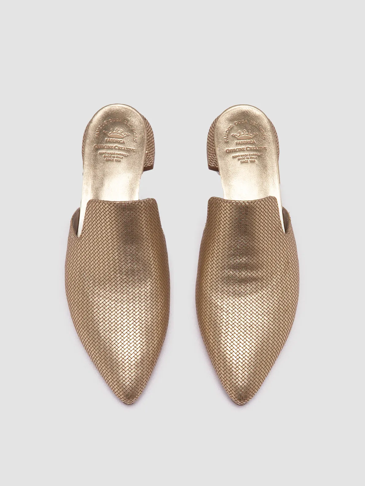 SAGE 106 - Gold Leather Mule Sandals