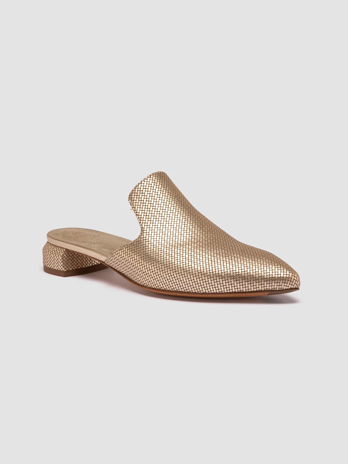 SAGE 106 - Gold Leather Mule Sandals
