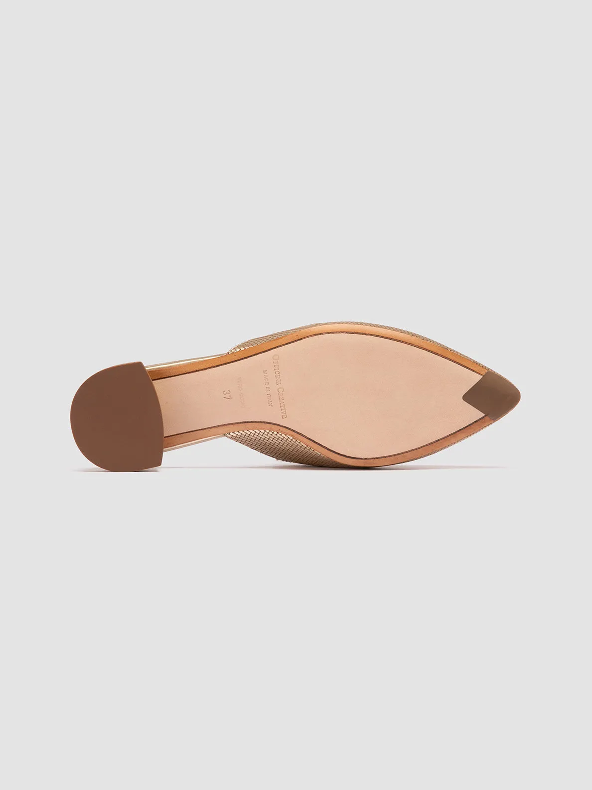 SAGE 106 - Gold Leather Mule Sandals