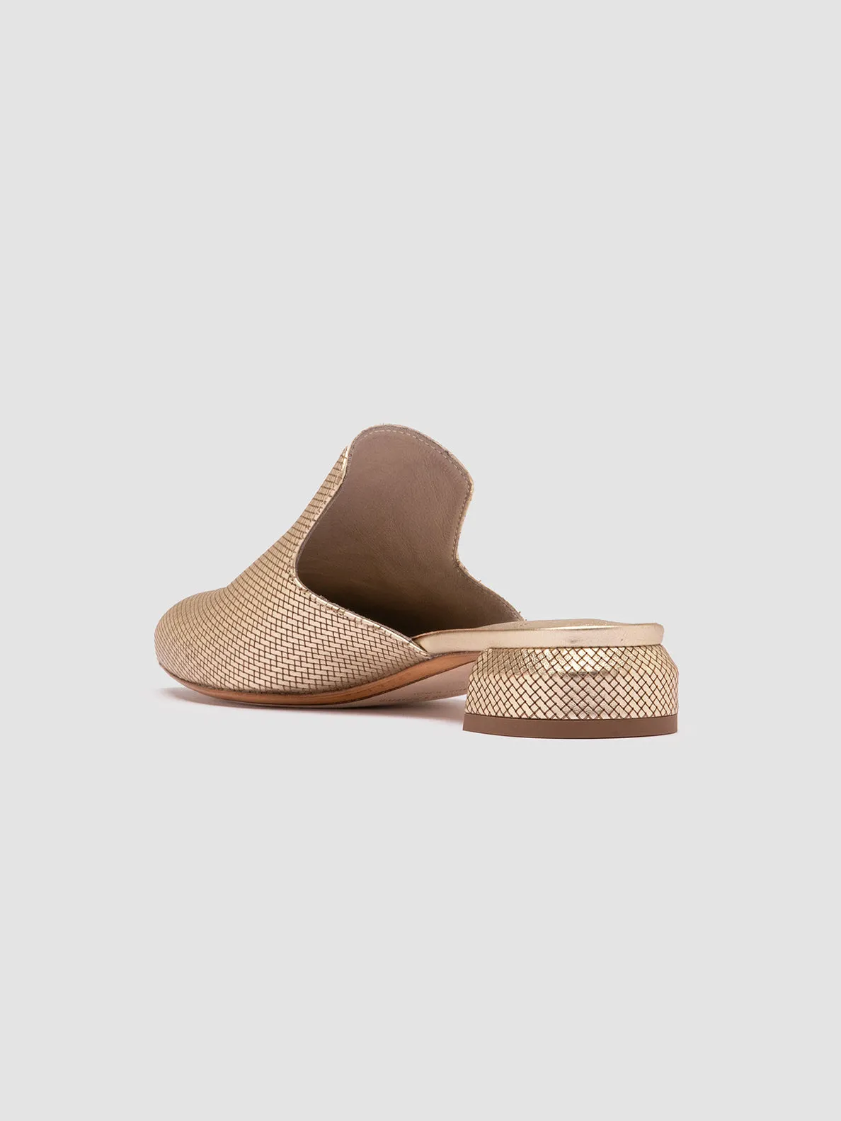 SAGE 106 - Gold Leather Mule Sandals