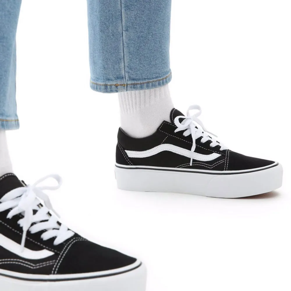 Scarpe Donna VANS Sneakers Old Skool Platform colore Nero e Bianco