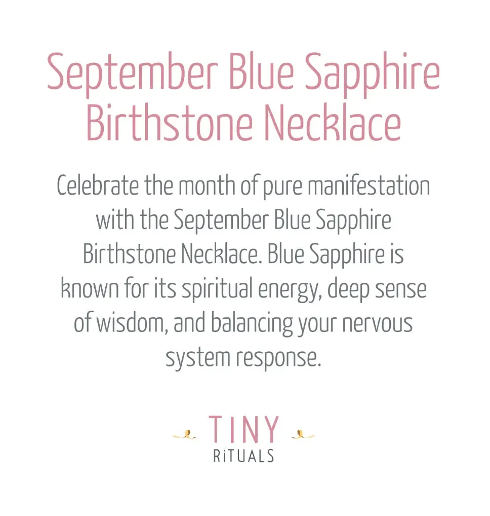 September Blue Sapphire Birthstone Necklace by Tiny Rituals