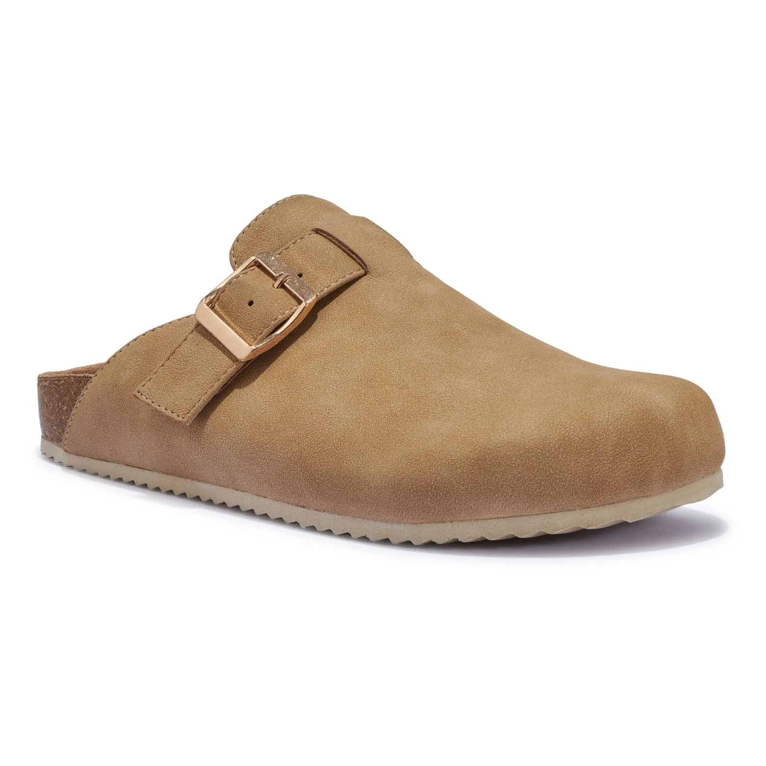 SODA1 BUCKLE DETAIL SLIP ON FLAT MULE