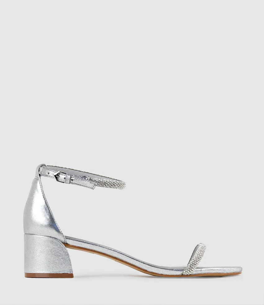 STELLAR50 Crystal Strappy Sandal in Silver