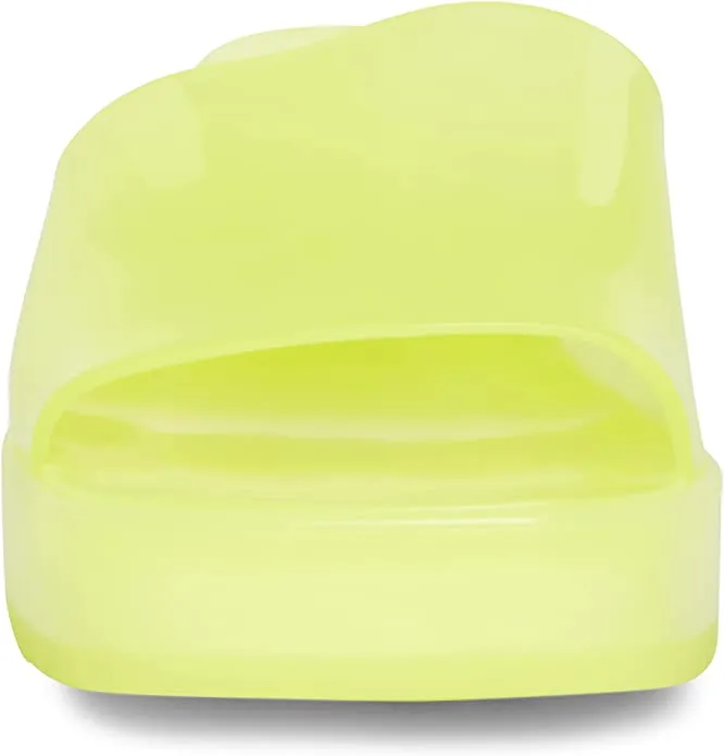 Steve Madden Harlin Citron Open Rounded Toe Slip-On Single Strap Heeled Sandals