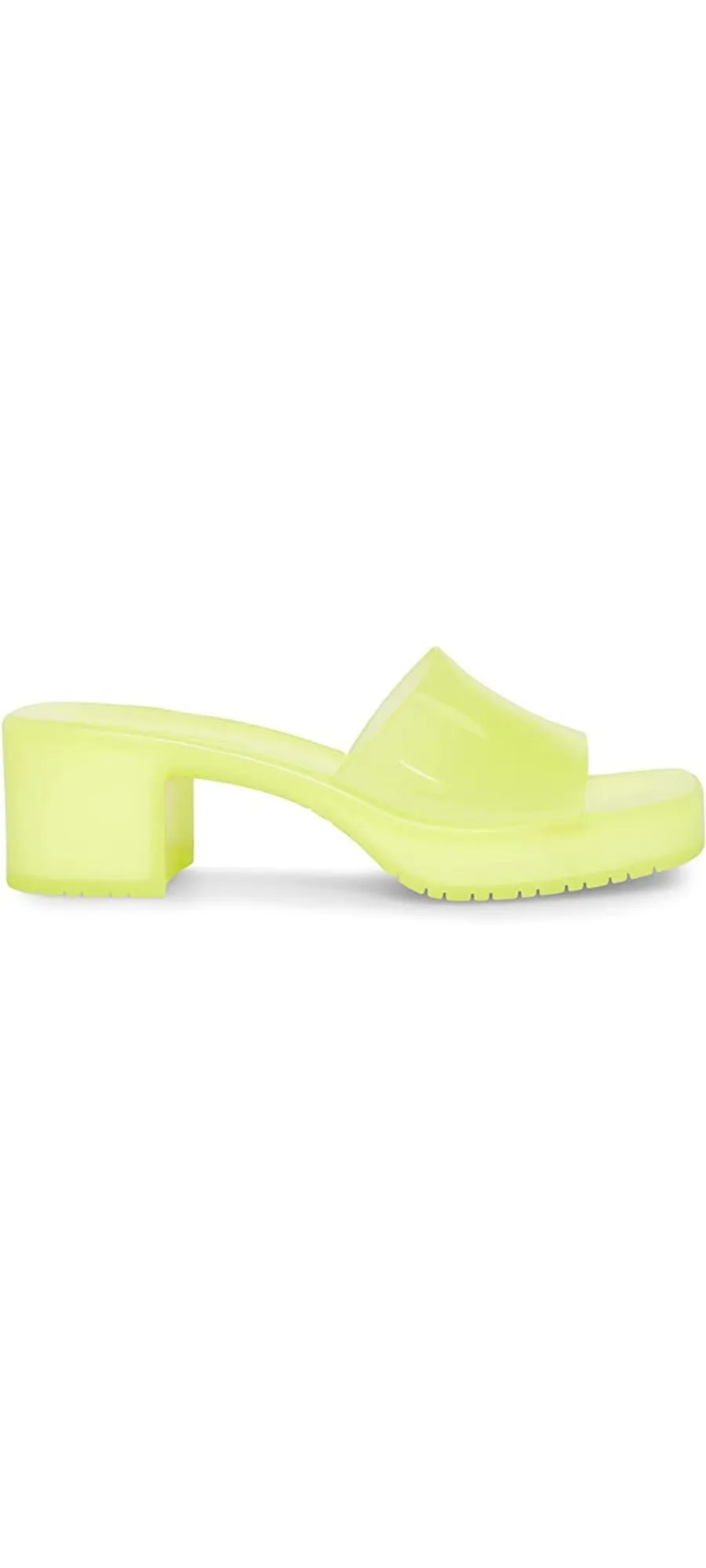 Steve Madden Harlin Citron Open Rounded Toe Slip-On Single Strap Heeled Sandals