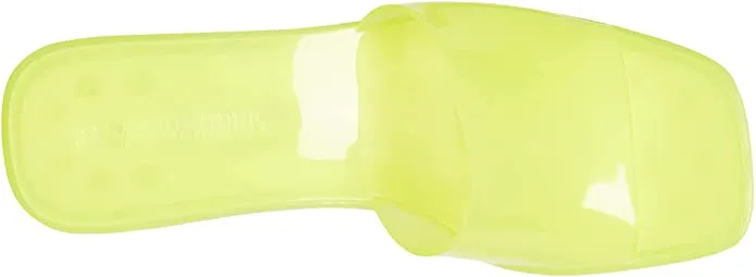 Steve Madden Harlin Citron Open Rounded Toe Slip-On Single Strap Heeled Sandals