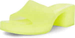 Steve Madden Harlin Citron Open Rounded Toe Slip-On Single Strap Heeled Sandals