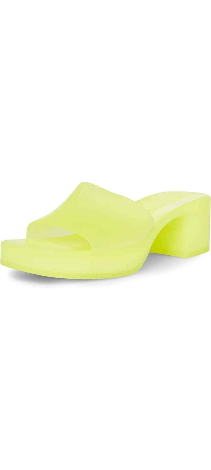 Steve Madden Harlin Citron Open Rounded Toe Slip-On Single Strap Heeled Sandals