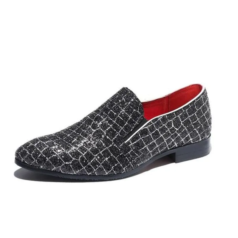 Stylish Men’s Pointed Sequin Glitter Shoes for any Celebration