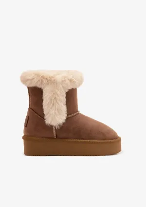 Tan Plush High Australian Boots