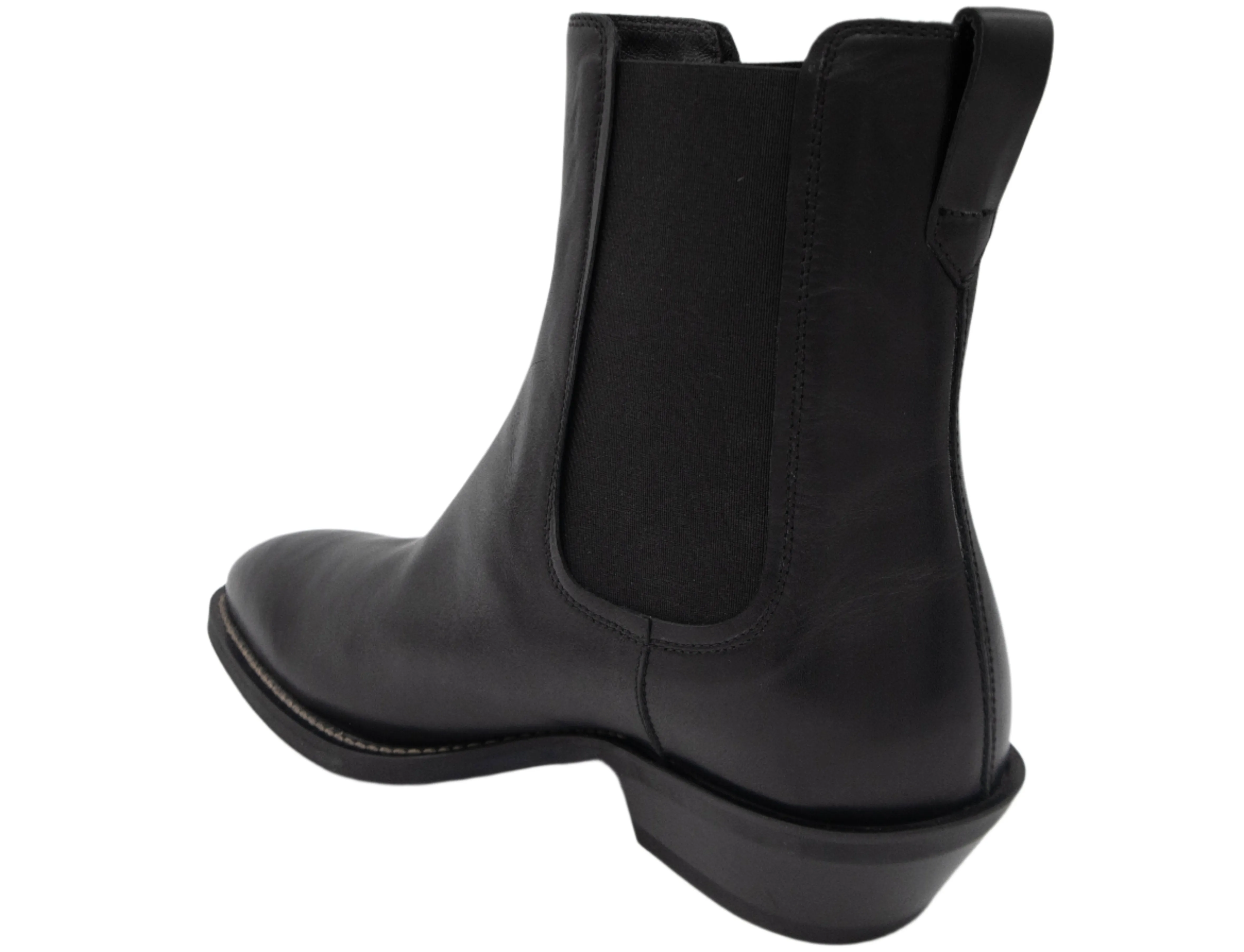 Tods Mens Heeled Leather Chelsea Boots in Black