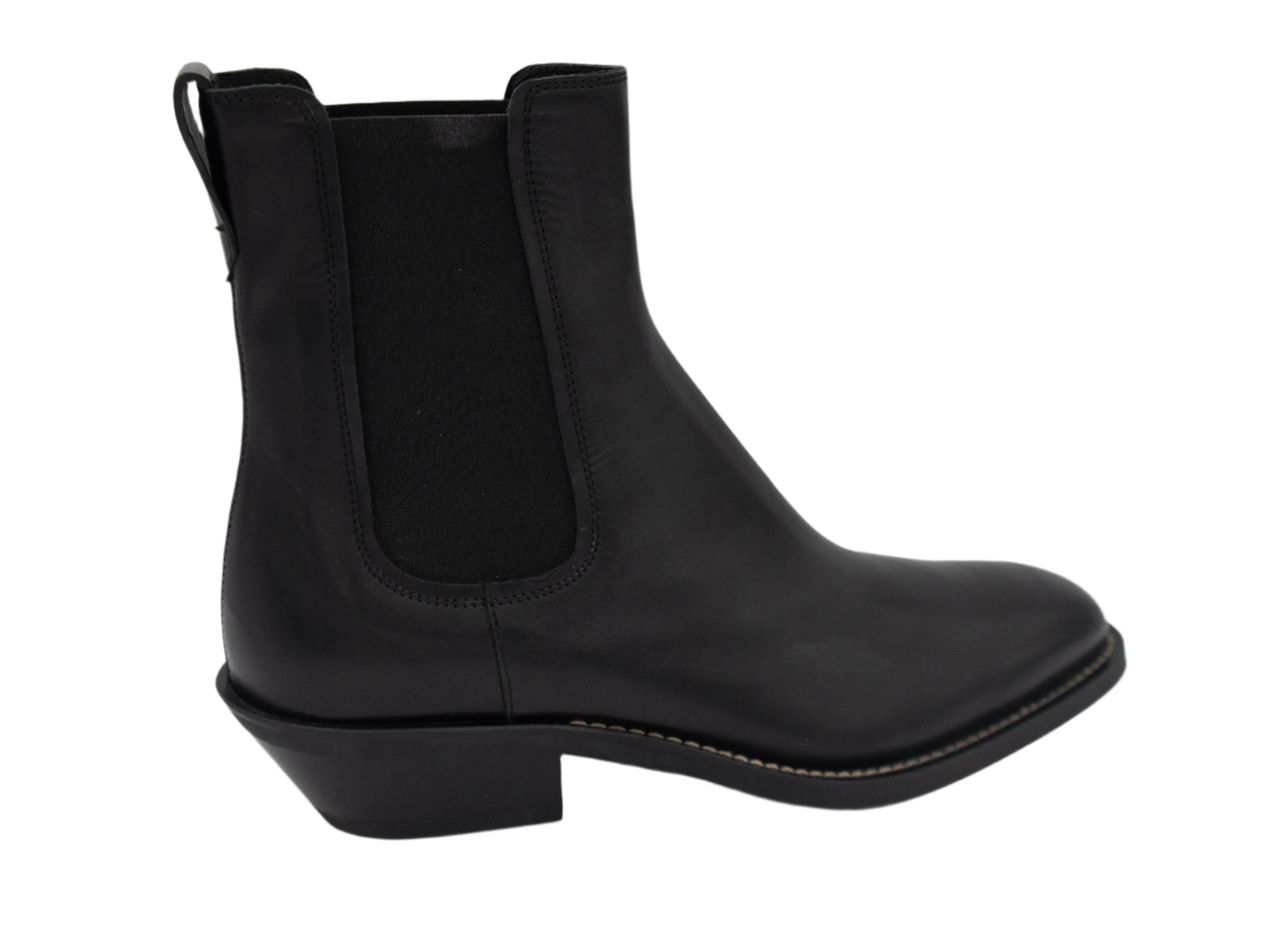 Tods Mens Heeled Leather Chelsea Boots in Black