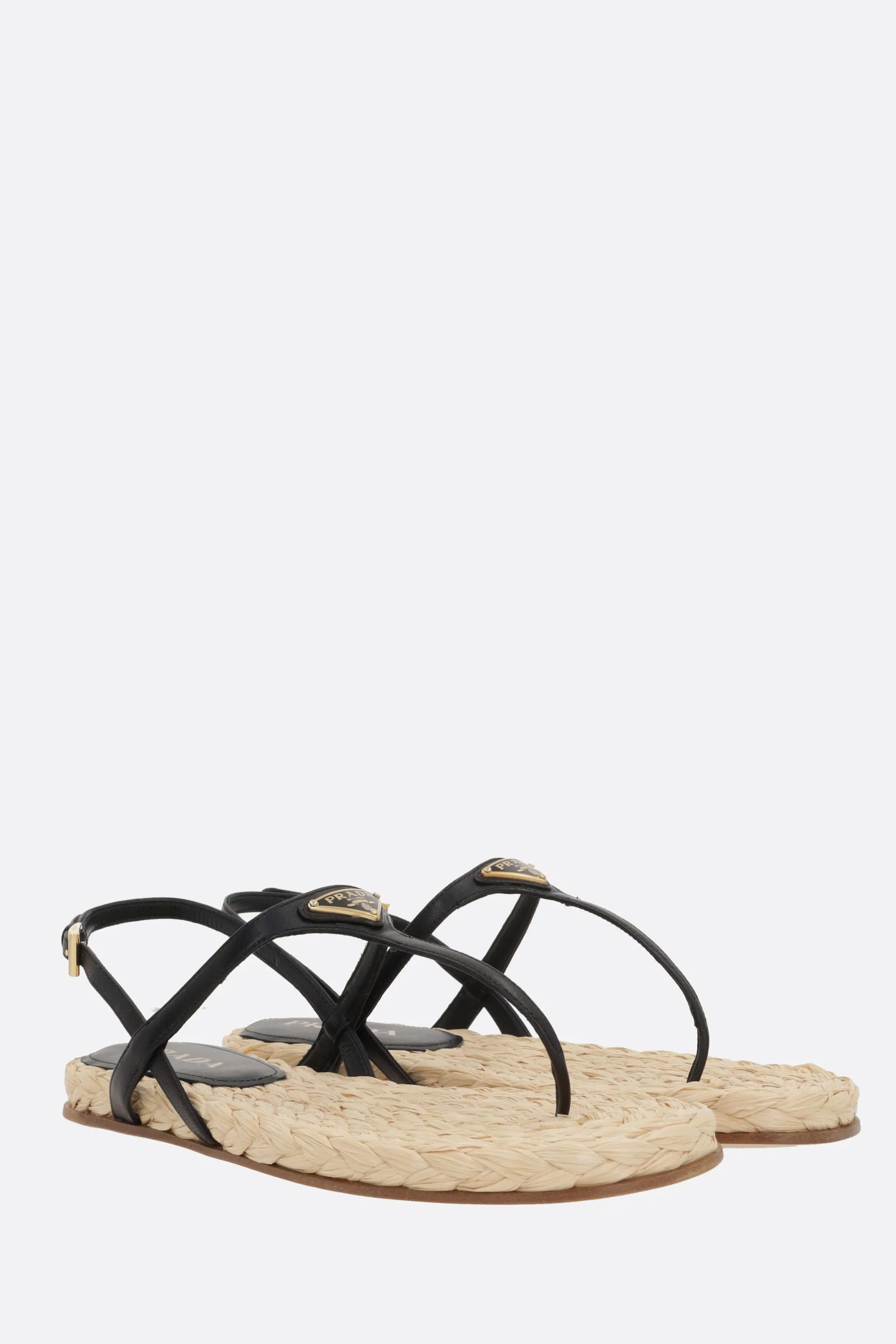 Triangle Logo Nappa Leather Sandals