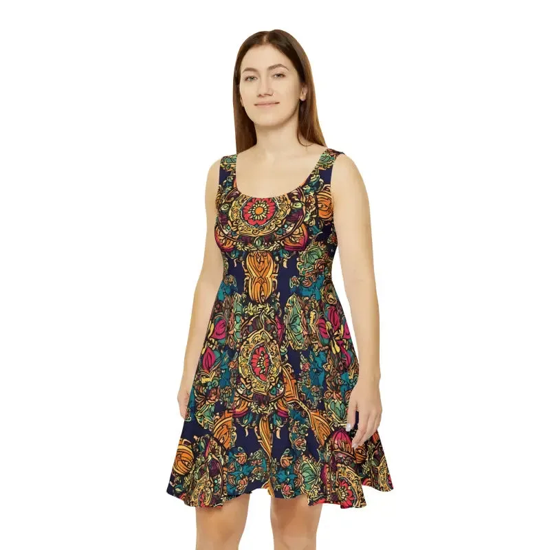 Twirl in an Intricately Designed Indian Skater Dress