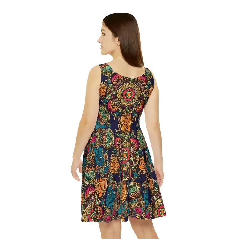 Twirl in an Intricately Designed Indian Skater Dress