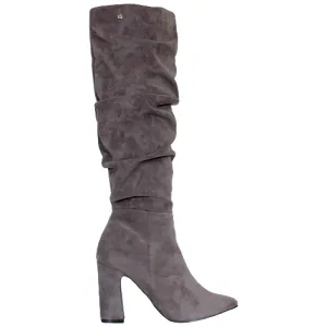 Una Healy Block Heeled Knee Boots - Famous Friends - Grey