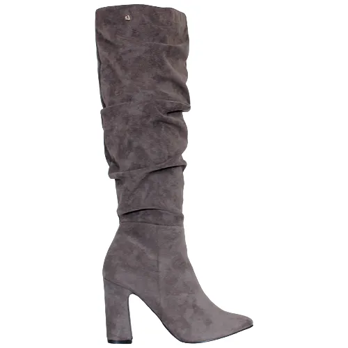 Una Healy Block Heeled Knee Boots - Famous Friends - Grey