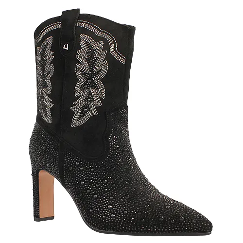 Una Healy Dressed Heeled Ankle Boots - Rainmaker - Black