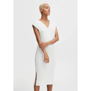 V-Neck Terry Towel Midi Dress