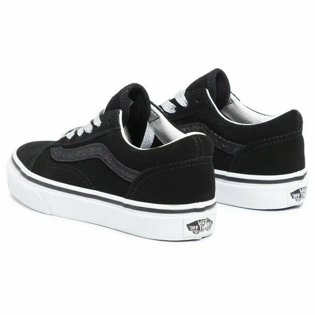 Vans Old Skool VN0A4BUUXNO1 Youth Kid's Black Glitter Side Strip Shoes FB287