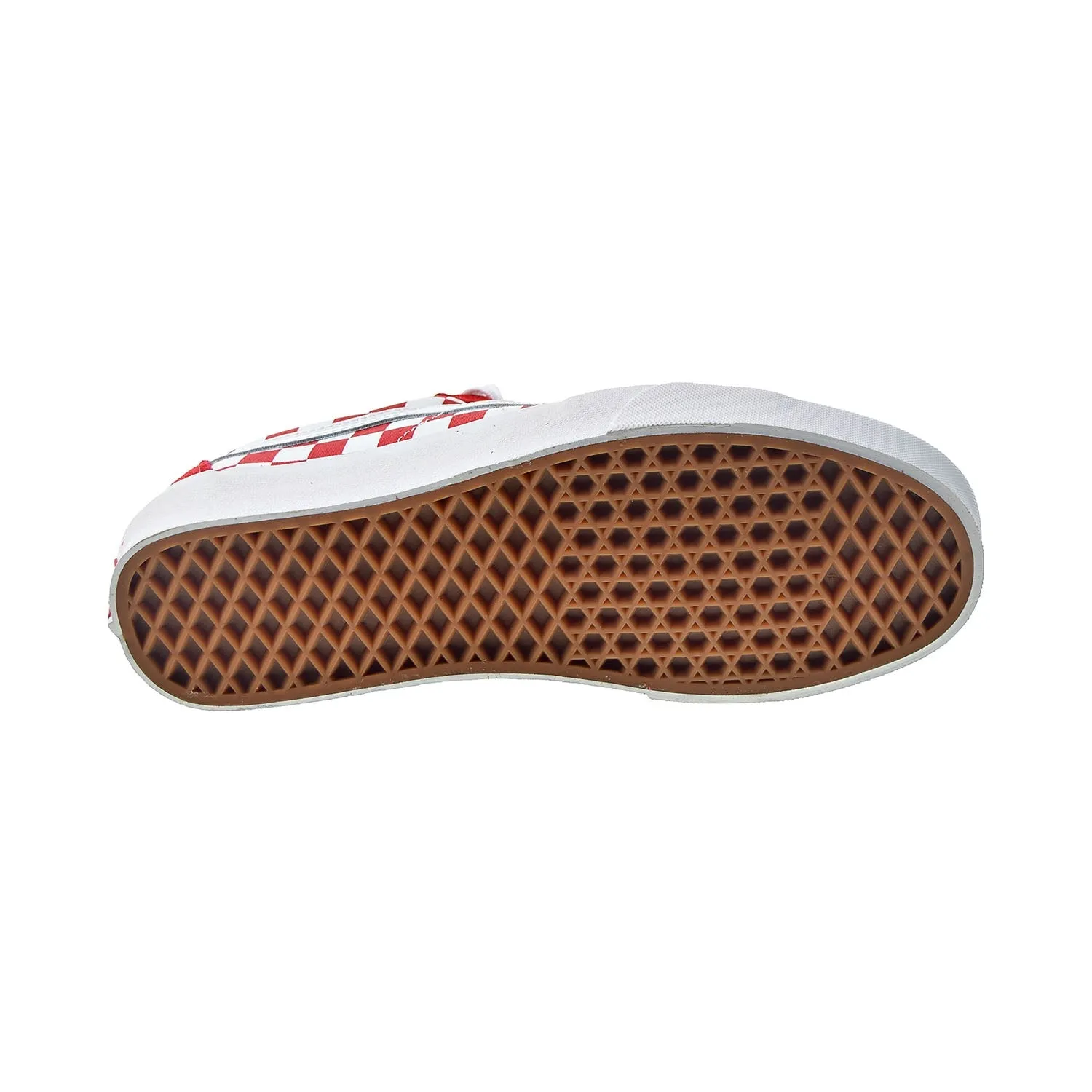 Vans Sk8 Low Men's Shoes Red Canvas Suede-Checkerboard White