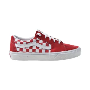 Vans Sk8 Low Men's Shoes Red Canvas Suede-Checkerboard White