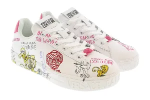Versace Jeans Couture White Printed Fashion Court Sneakers-