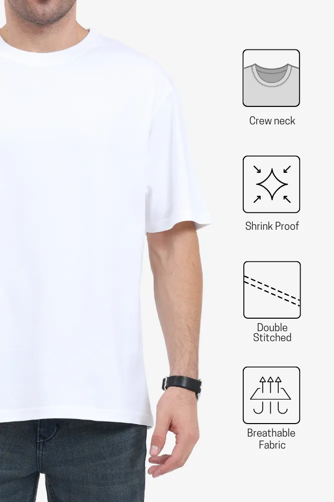 White Lightweight Oversized T-shirt for men
