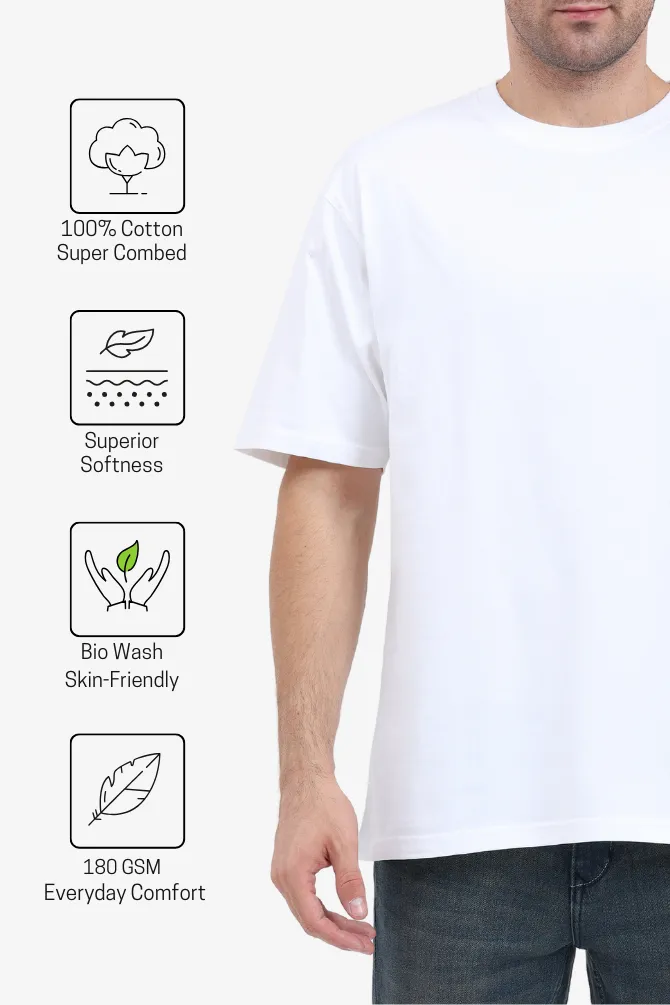 White Lightweight Oversized T-shirt for men
