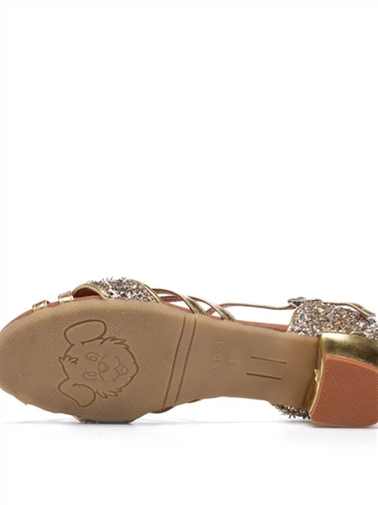 Women's Dancewear Shoes Sparkling Glitter  Buckle  Low Heel Open Toe Bridal Shoes
