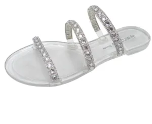 WOMEN'S FLAT JELLY SANDALS - Clear