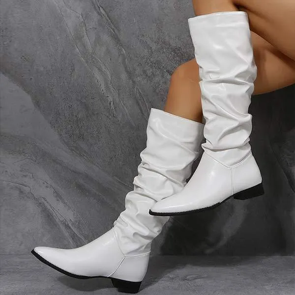 Women'S Suede Low Heel Boots Rider Boots 07503502C