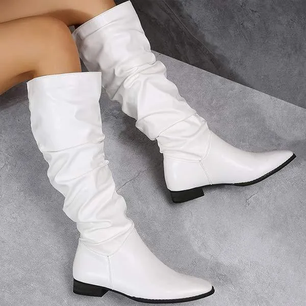 Women'S Suede Low Heel Boots Rider Boots 07503502C