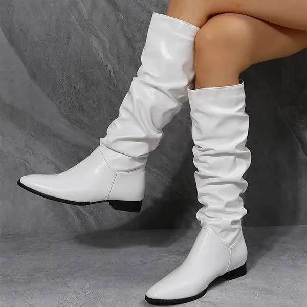 Women'S Suede Low Heel Boots Rider Boots 07503502C