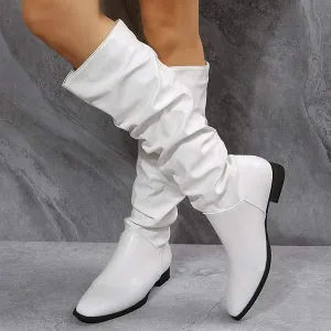 Women'S Suede Low Heel Boots Rider Boots 07503502C